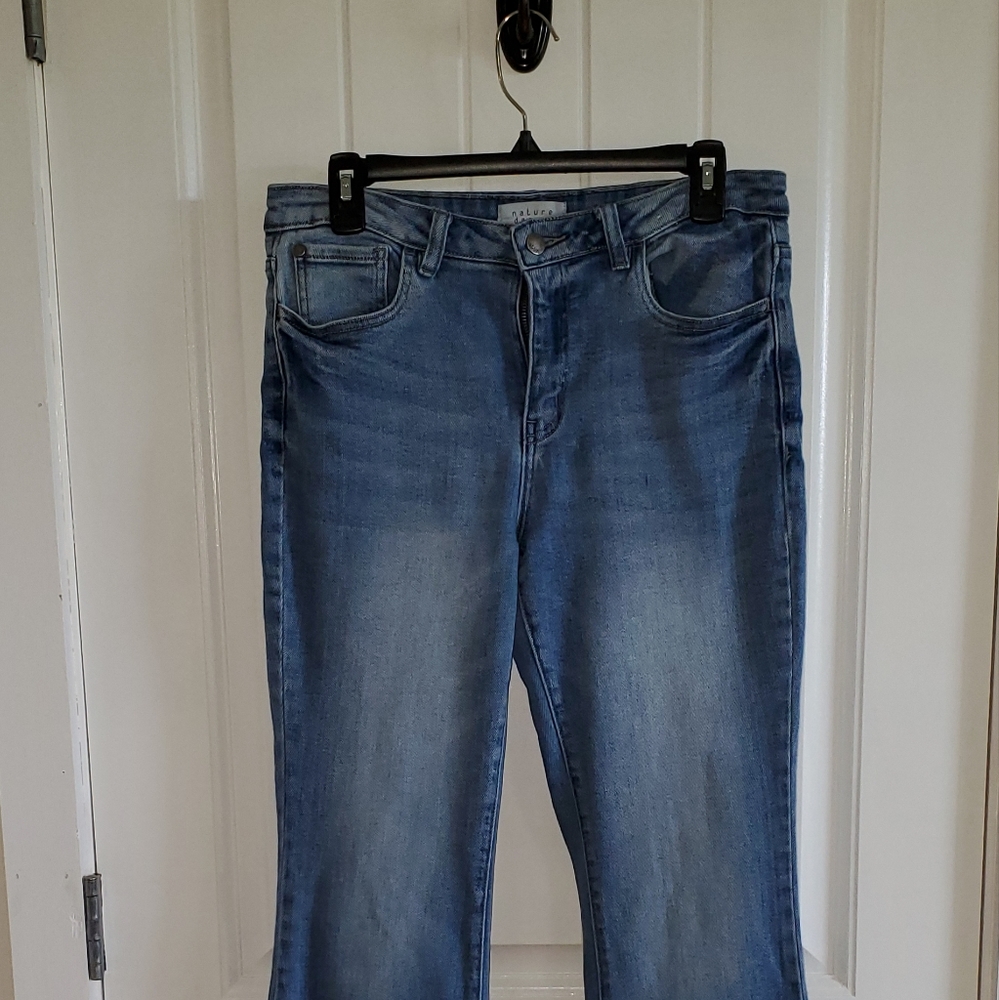 Nature Denim bootleg distressed jeans
